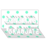 Polka Dots - Aquamarine on White Congrats Graduate 3D Greeting Card (8x4)