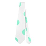 Polka Dots - Aquamarine on White Necktie (Two Side)