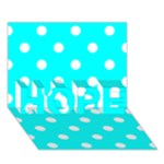 Polka Dots - White on Aqua Cyan HOPE 3D Greeting Card (7x5)