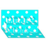 Polka Dots - White on Aqua Cyan Merry Xmas 3D Greeting Card (8x4)