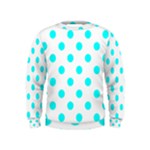 Polka Dots - Aqua Cyan on White Kid s Sweatshirt
