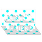 Polka Dots - Aqua Cyan on White Best Friends 3D Greeting Card (8x4)