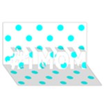 Polka Dots - Aqua Cyan on White #1 MOM 3D Greeting Cards (8x4)