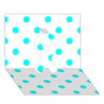 Polka Dots - Aqua Cyan on White Ribbon 3D Greeting Card (7x5)