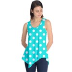 Polka Dots - White on Bright Turquoise Sleeveless Tunic