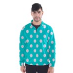 Polka Dots - White on Bright Turquoise Wind Breaker (Men)