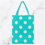 Polka Dots - White on Bright Turquoise Classic Tote Bag