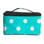 Polka Dots - White on Bright Turquoise Cosmetic Storage Case