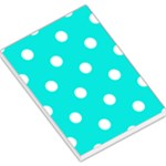 Polka Dots - White on Bright Turquoise Large Memo Pads
