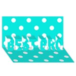 Polka Dots - White on Bright Turquoise BEST BRO 3D Greeting Card (8x4)