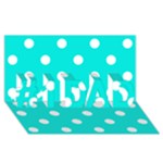 Polka Dots - White on Bright Turquoise #1 DAD 3D Greeting Card (8x4)