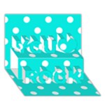 Polka Dots - White on Bright Turquoise You Rock 3D Greeting Card (7x5)
