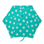 Polka Dots - White on Bright Turquoise Mini Umbrella