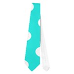 Polka Dots - White on Bright Turquoise Necktie (One Side)