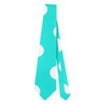 Polka Dots - White on Bright Turquoise Necktie (Two Side)