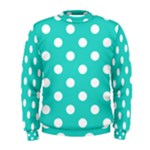 Polka Dots - White on Turquoise Men s Sweatshirt