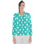 Polka Dots - White on Turquoise Wind Breaker (Women)