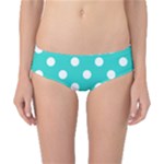 Polka Dots - White on Turquoise Classic Bikini Bottoms