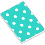 Polka Dots - White on Turquoise Large Memo Pads