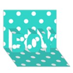 Polka Dots - White on Turquoise BOY 3D Greeting Card (7x5)