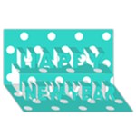 Polka Dots - White on Turquoise Happy New Year 3D Greeting Card (8x4)