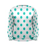 Polka Dots - Turquoise on White Women s Sweatshirt