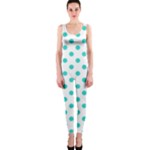 Polka Dots - Turquoise on White OnePiece Catsuit