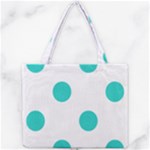 Polka Dots - Turquoise on White Mini Tote Bag