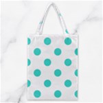 Polka Dots - Turquoise on White Classic Tote Bag