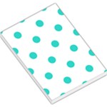 Polka Dots - Turquoise on White Large Memo Pads