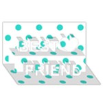 Polka Dots - Turquoise on White Best Friends 3D Greeting Card (8x4)