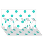 Polka Dots - Turquoise on White MOM 3D Greeting Card (8x4)
