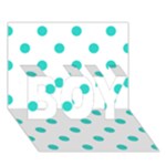 Polka Dots - Turquoise on White BOY 3D Greeting Card (7x5)