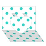 Polka Dots - Turquoise on White Heart 3D Greeting Card (7x5)