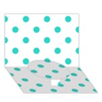 Polka Dots - Turquoise on White Circle Bottom 3D Greeting Card (7x5)