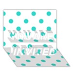 Polka Dots - Turquoise on White YOU ARE INVITED 3D Greeting Card (7x5)