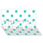 Polka Dots - Turquoise on White BEST BRO 3D Greeting Card (8x4)