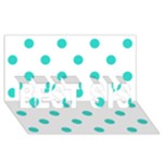 Polka Dots - Turquoise on White BEST SIS 3D Greeting Card (8x4)