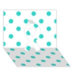 Polka Dots - Turquoise on White Ribbon 3D Greeting Card (7x5)