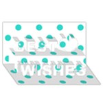 Polka Dots - Turquoise on White Best Wish 3D Greeting Card (8x4)