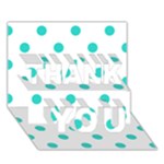 Polka Dots - Turquoise on White THANK YOU 3D Greeting Card (7x5)