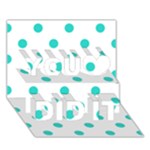 Polka Dots - Turquoise on White You Did It 3D Greeting Card (7x5)