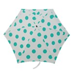 Polka Dots - Turquoise on White Mini Umbrella