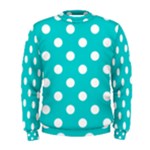 Polka Dots - White on Cyan Men s Sweatshirt