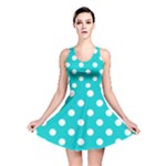 Polka Dots - White on Cyan Reversible Skater Dress