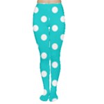 Polka Dots - White on Cyan Women s Tights