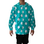 Polka Dots - White on Cyan Hooded Wind Breaker (Kids)