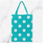 Polka Dots - White on Cyan Classic Tote Bag