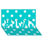 Polka Dots - White on Cyan #1 DAD 3D Greeting Card (8x4)