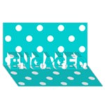 Polka Dots - White on Cyan ENGAGED 3D Greeting Card (8x4)